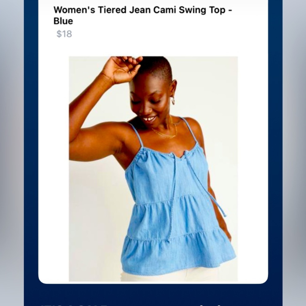 Brand New Old NavyWomen’s Tiered Jean Cami Swing Top